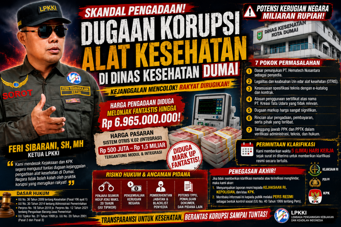 DUGAAN KORUPSI ALKES DUMAI MENGGUNCANG! Harga Pengadaan Diduga Melonjak Fantastis hingga Miliaran Ru